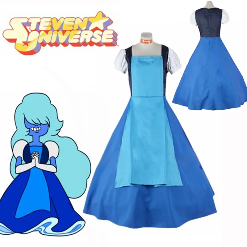 Женское платье для косплея Steven Universe сапфировое синее нарядное принцессы костюм