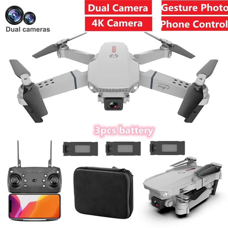 Новейший Дрон 4K WIFI FPV RC с двойной камерой 4k HD 3 шт. батареи складной рычаг