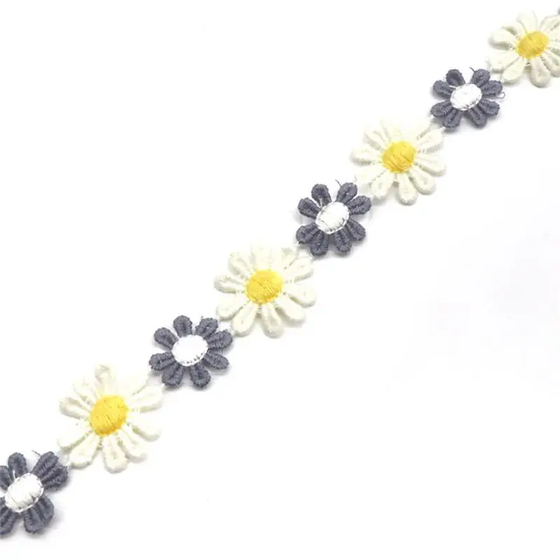 no2 2.5cm light grey H648 91 см красочные ромашки Кружева отделка Вязание Свадебное кружево вышитые Diy ручной работы лоскутное Ленточные швейные принадлежности ремесла - Цвет: no2 2.5cm light grey