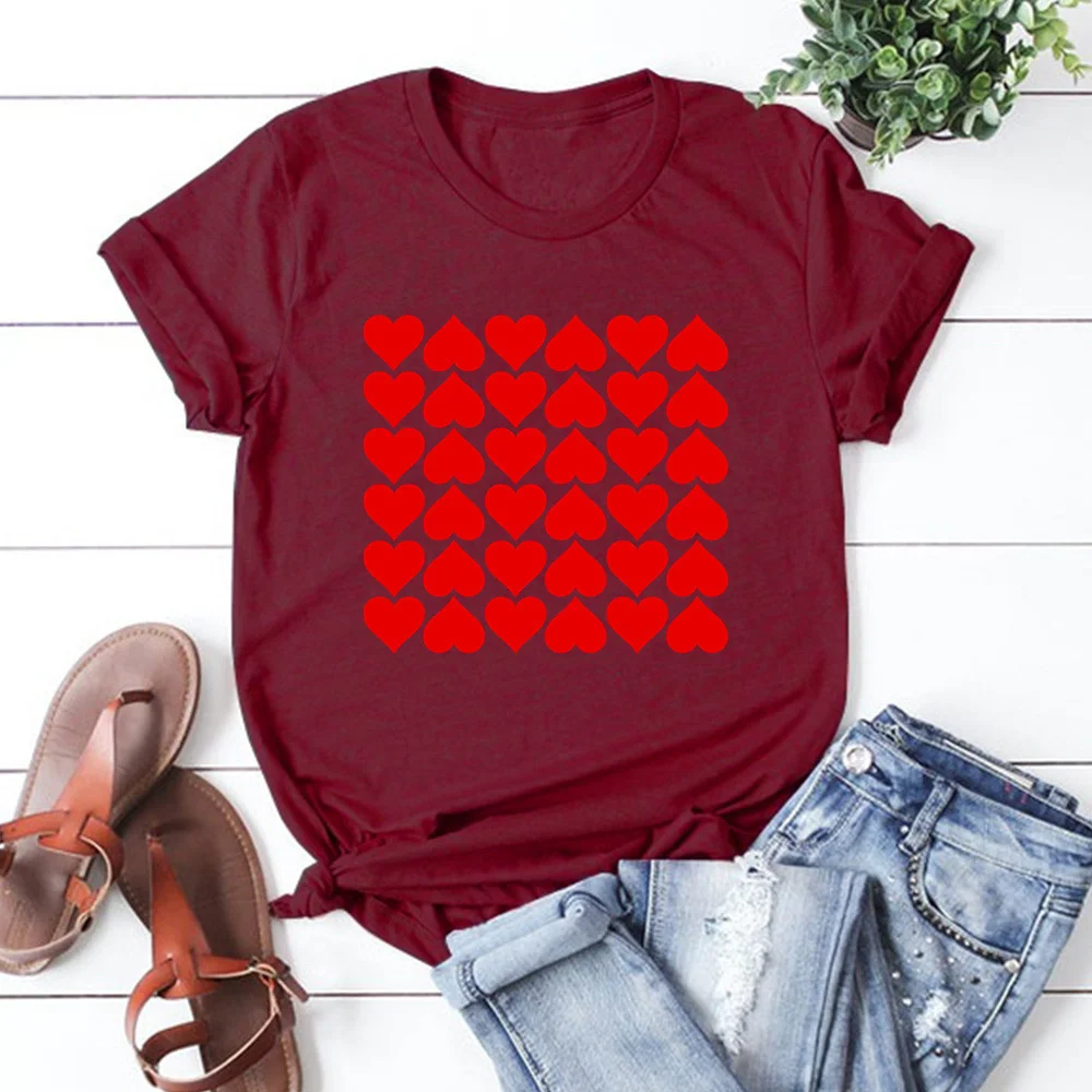 

Love Printing T Shirt Summer Women Short Sleeve Leisure Top Tee Casual Ladies Female T Shirts Woman Clothing TX8472