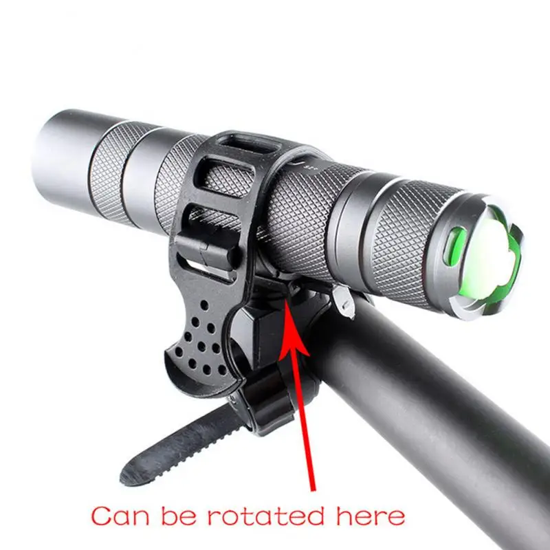 

360 Degree Cycling Clip Clamp Rotation Bike Flashlight Torch Mount LED Head Front Light Holder Clip Bicycle Accessorie Bicicleta