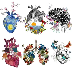 Heat Transfer Vinyl Heart Stickers Transfer for Clothing Iron on Transfers for Clothes Patches Transfert Thermocollants Vetement