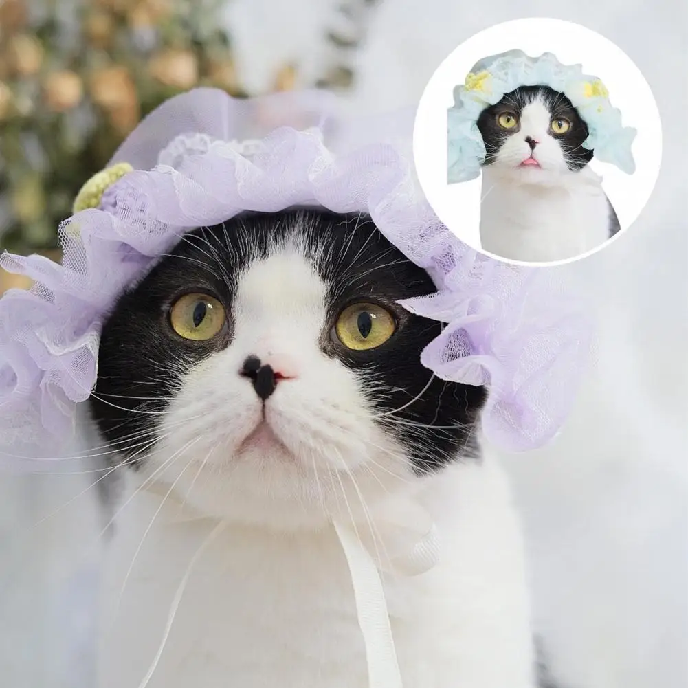 

Cute Headwear Dog Cat Lace Princess Headwear Pet Hairpin Pretty Pet Headwear