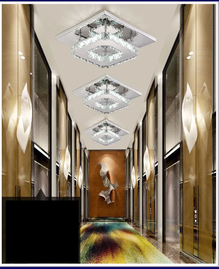 12 Вт квадратный светодиодный потолочный светильник с украшением в виде