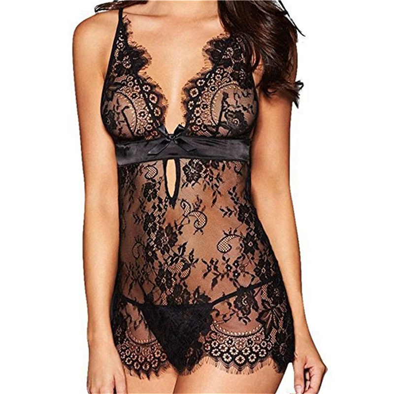 

Sexy Women Lingerie Lace Hollow Out See Through Women High Quality Nightdress Underwear Embroidery Printed Lingerie 2021 New