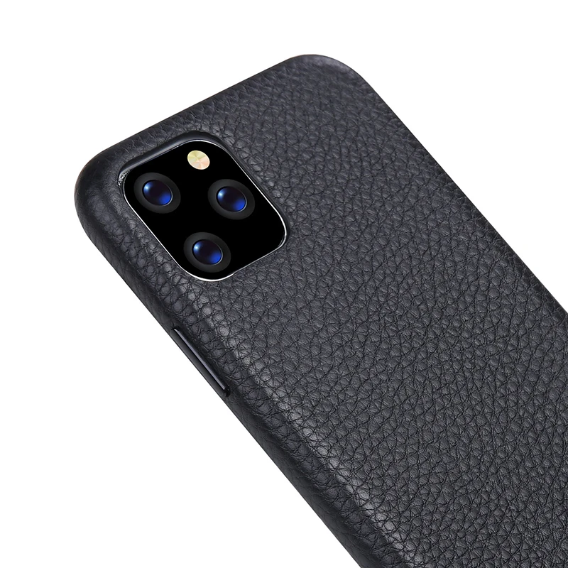 Новинка для iPhone 11 Pro Max 5,8 6,1 6,5 настоящий натуральный кожаный чехол для телефона из чистой Litchi воловьей кожи задняя крышка металлическая кнопка