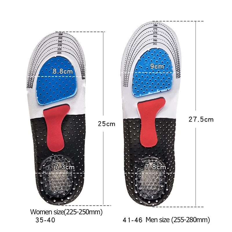 YOHAPPY Unisex Silicon Gel Insoles Foot Care Plantar Fasciitis Heel Spur Running Sport Shock V2 | Красота и здоровье