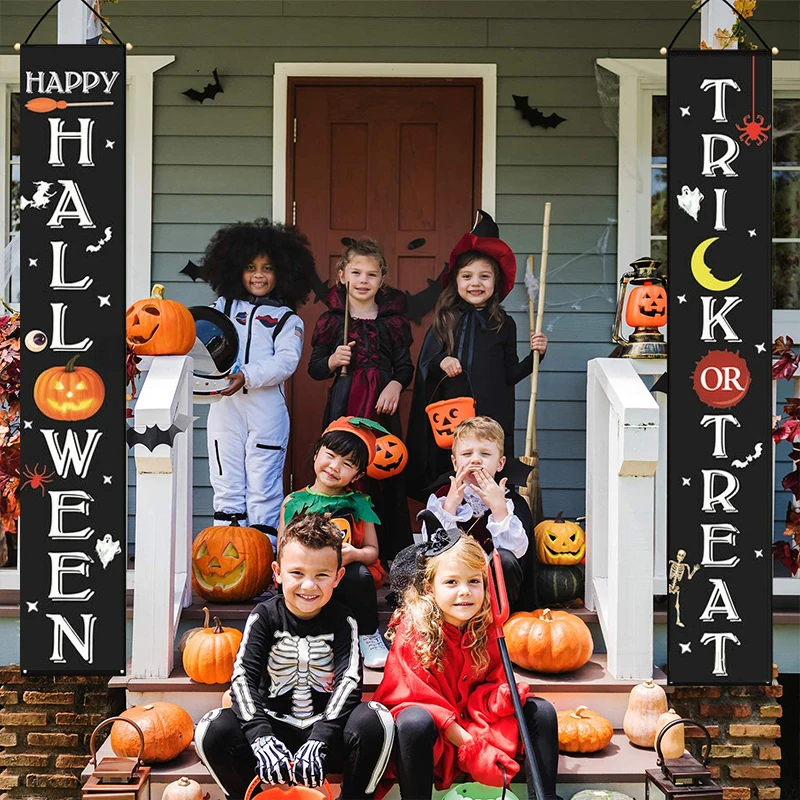 2 шт. на Хэллоуин с надписью Trick OR Treat двери изображением куплета фестиваль тыквы