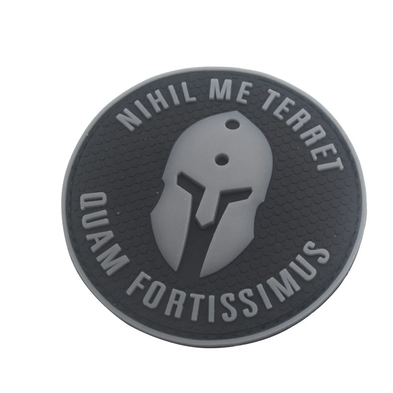Нашивки Nihil Me Terret Quam Fortissimus из ПВХ для одежды резиновые тактические Спартанские