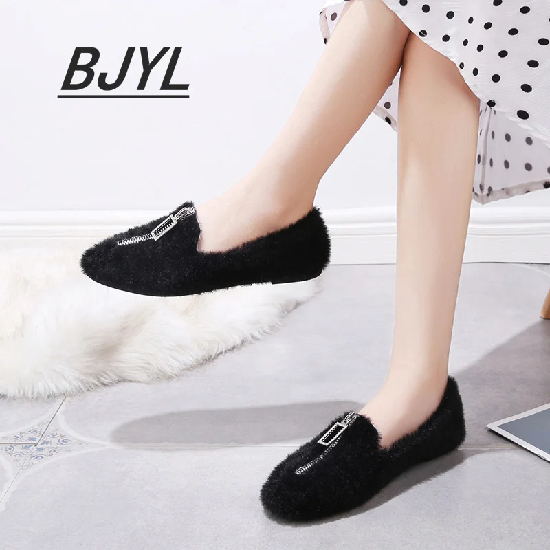 

Wool Shoes Women 2021 New Single Shoes Flat Peasy Shoes Korean Casual Fashion Ins Trend Women's Shoes