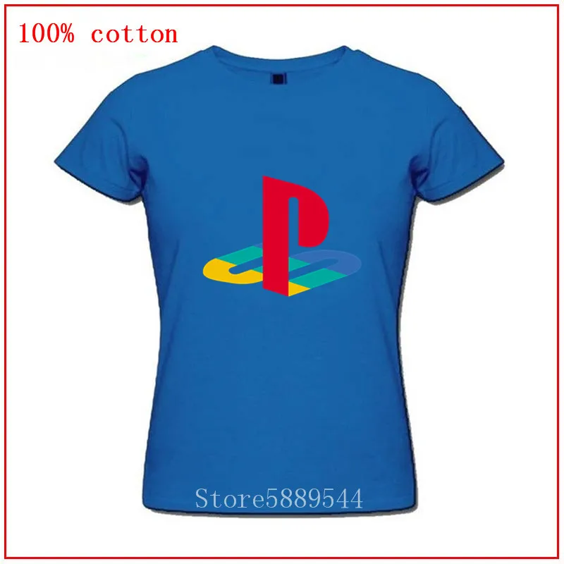 2020 самая популярная женская модная футболка с логотипом Playstation цветная из 100%