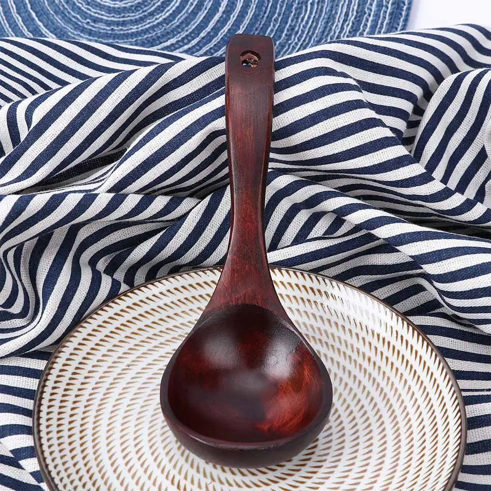 Деревянные суповые ложки с длинной ручкой Бамбуковая кухонная утварь