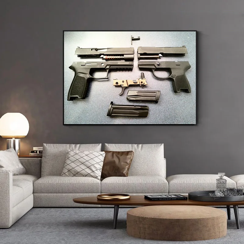 Механический художественный настенный постер Conisi Browning M1911 Colt картины на холсте