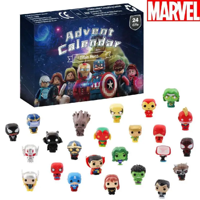 

24 Pcs/set Hot New Christmas Marvel The Avengers 24 Days Christmas Advent Calendar Pack Children's Blind Box Toy Christmas Gifts