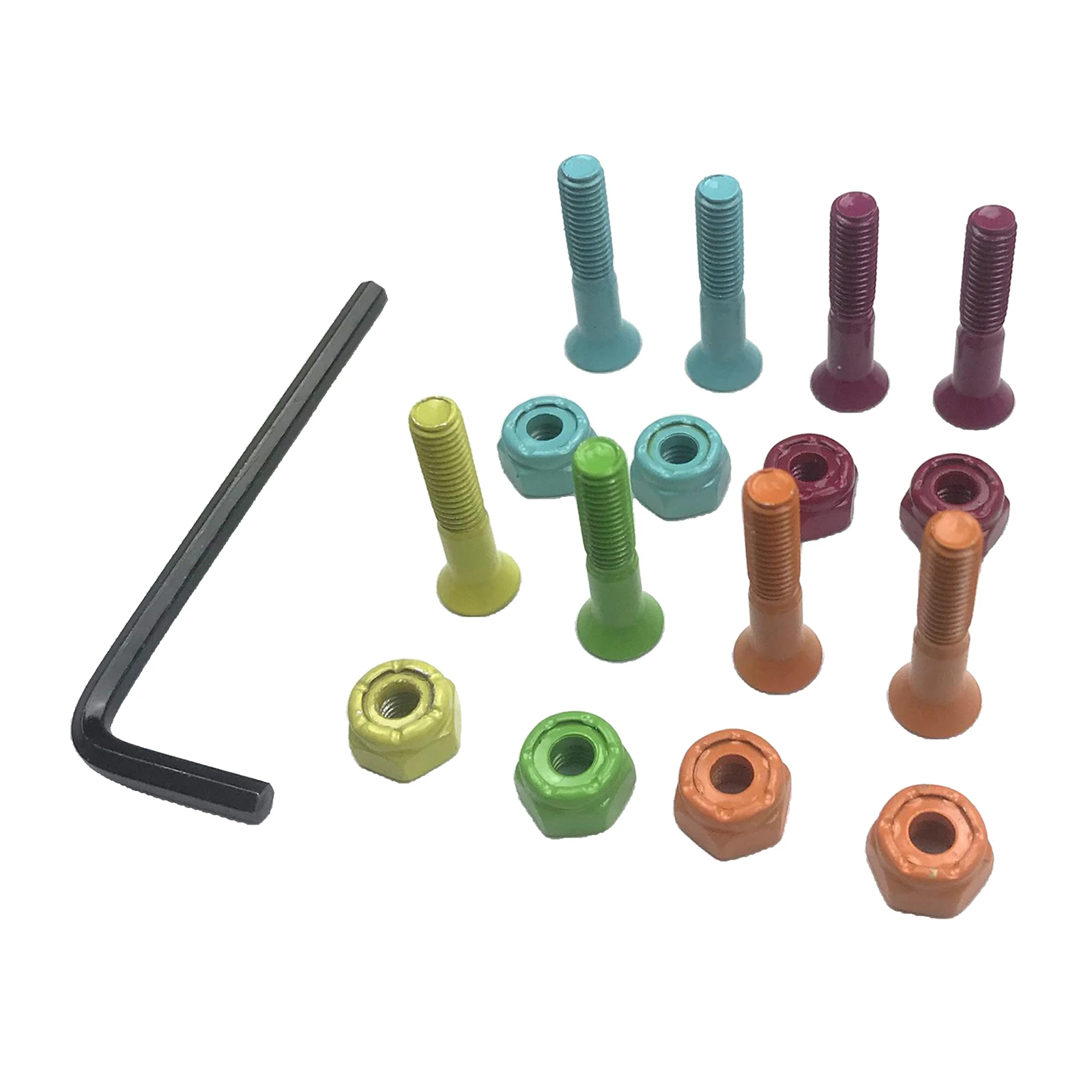 

8pcs Skateboard Hardware Screws Replacement Skateboard Truck Repair Hardware Screws 1 Inch Hexagon Hard Mounting Accessories