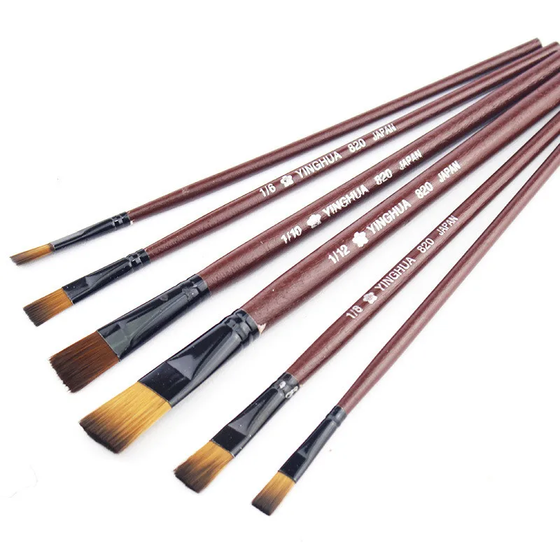 

6 шт., набор кистей для рисования акриловыми и масляными красками