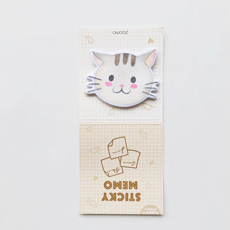 cat 30 страниц Kawaii складной персик утка Кошка Собака Набор стикеров для заметок школа закрепленный блокнот - Цвет: cat