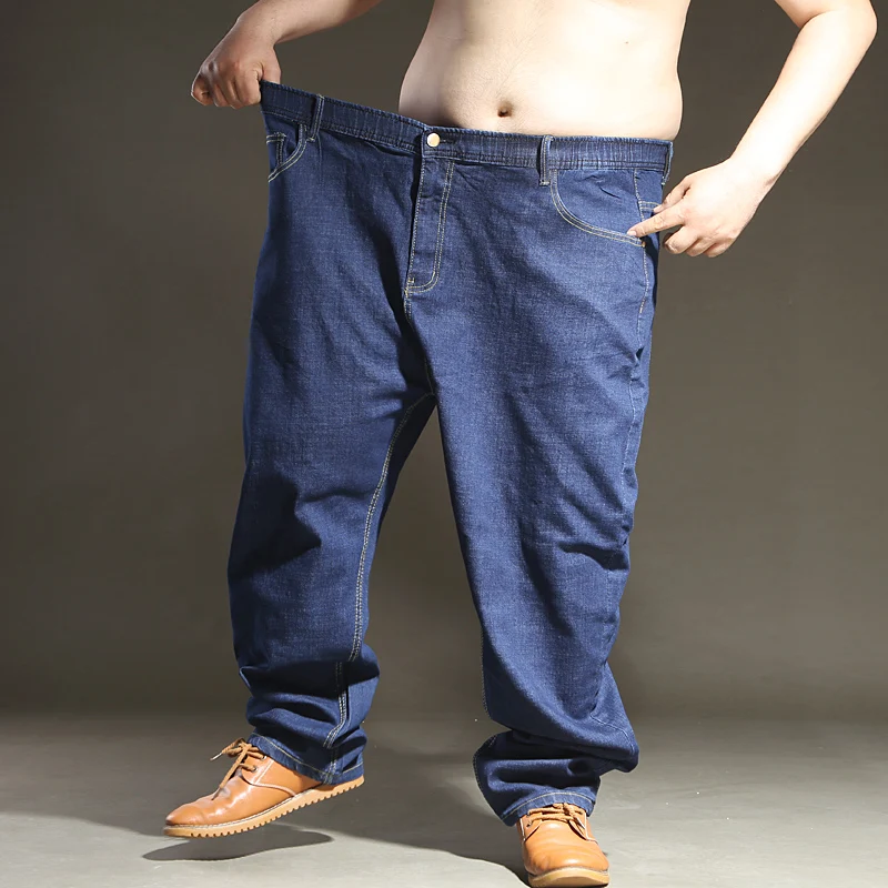 Джинсы мужские Стрейчевые большого размера с эластичным поясом размеры 8XL 7XL