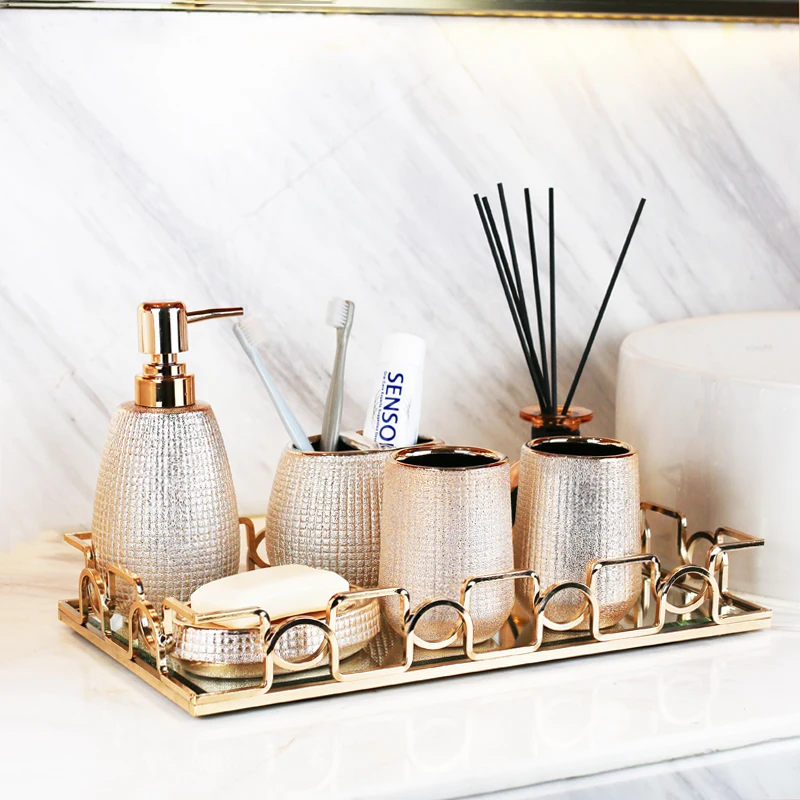 Позолоченные керамические инструменты для мытья в европейском стиле набор