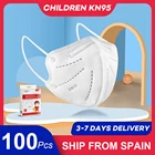 Маски KN95 детские, 5 слоев, 10-100 шт. в коробке, 10 индивидуальных упаковок, защитные, легкие, дышащие, очень мягкие
