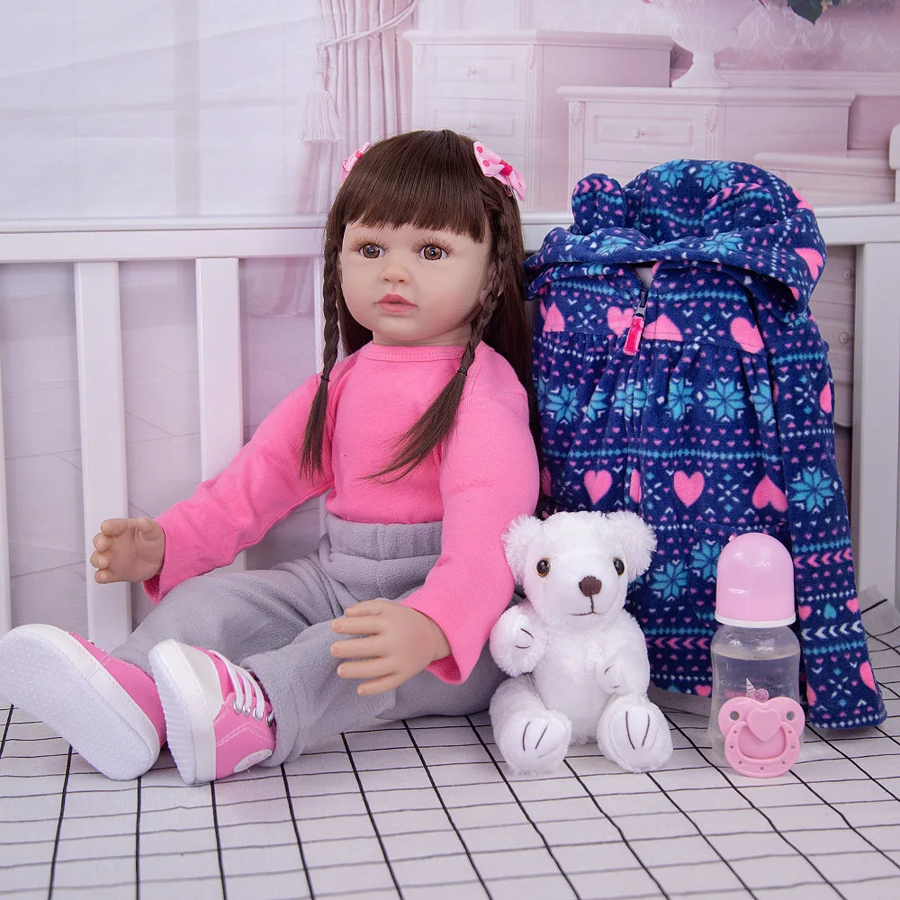 

KEIUMI 60Cm Real Size Realistic Reborn Baby Dolls Cloth Body Original Baby Doll Lifelike Toddler Doll Toys for Kids Newborn Doll