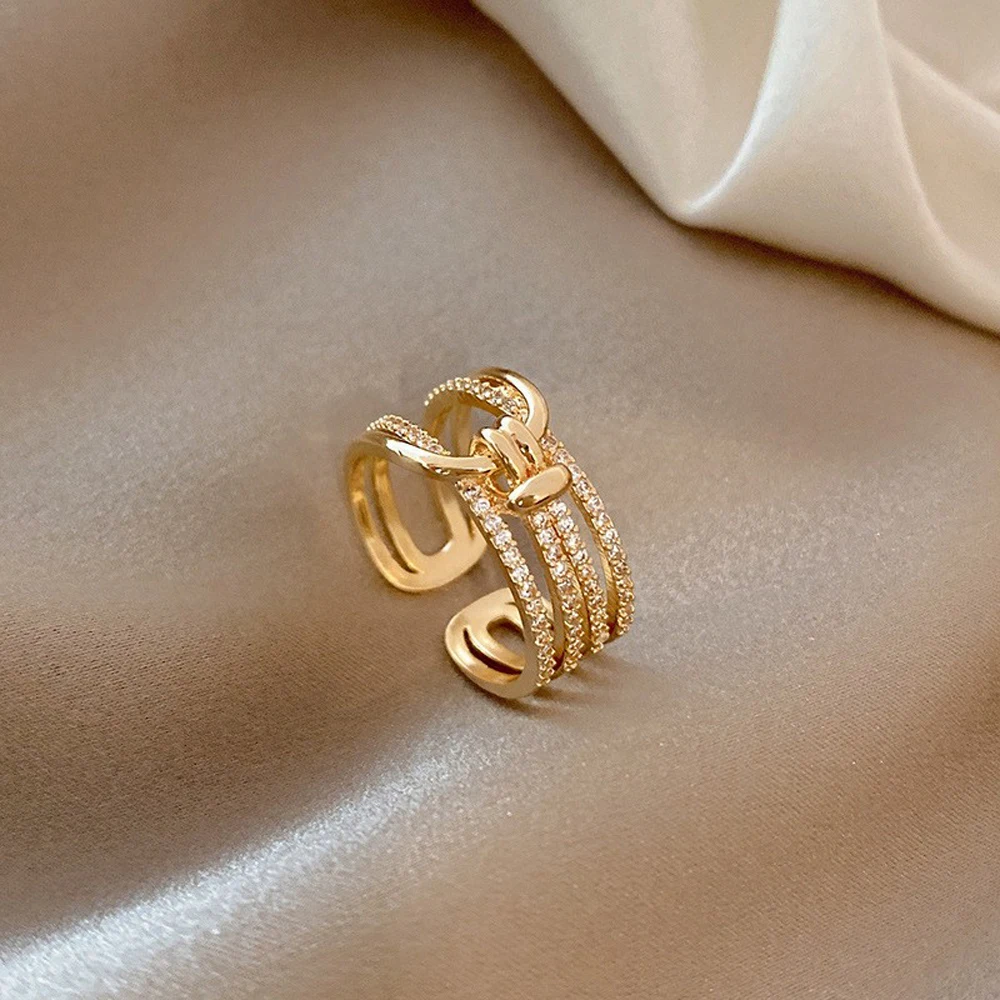 

The New Fashion 2021 Ms Geometric Set Auger Opening Ring, Creative Personality Luxury Ring Party Jewelry Gifts Of Jewelry