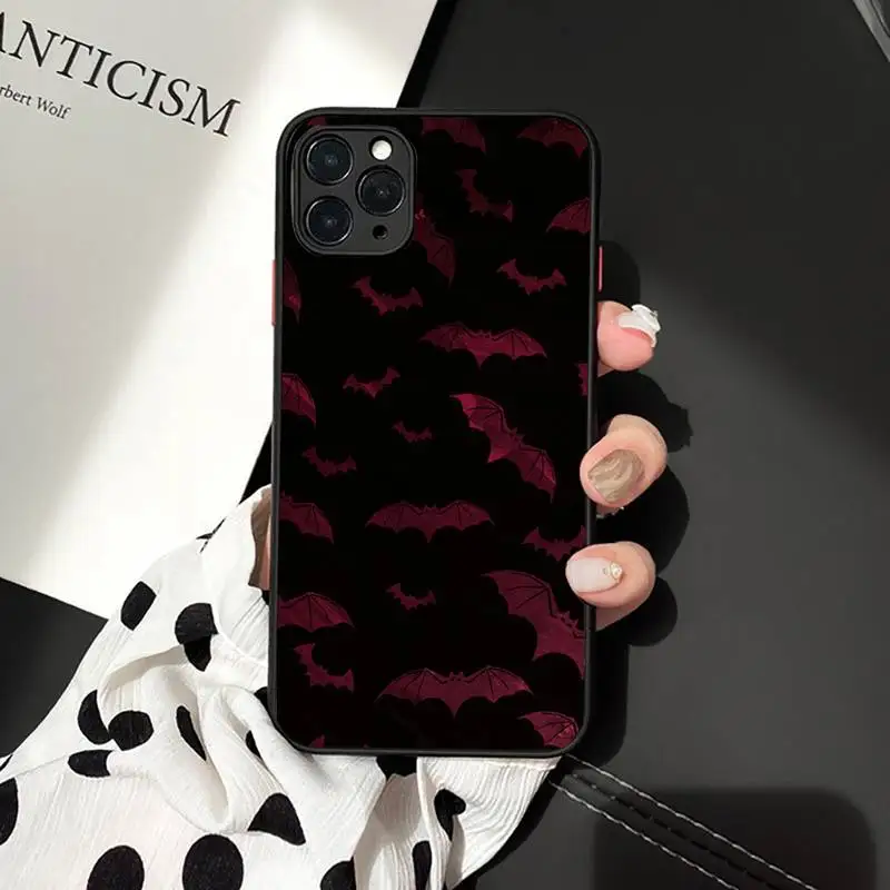 

Halloween Bat Witch Boo Skull Phone Cases Matte Transparent for iPhone 7 8 11 12 s mini pro X XS XR MAX Plus cover funda