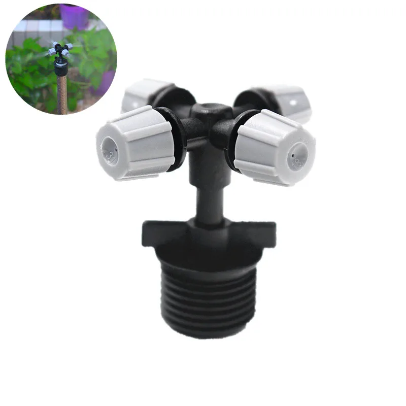 

20PCS Grey Cross Misting Sprinkler With 1/2"Male Connector Garden Irrigation Dripper Micro Sprayer Water Mist Nozzle For Garden
