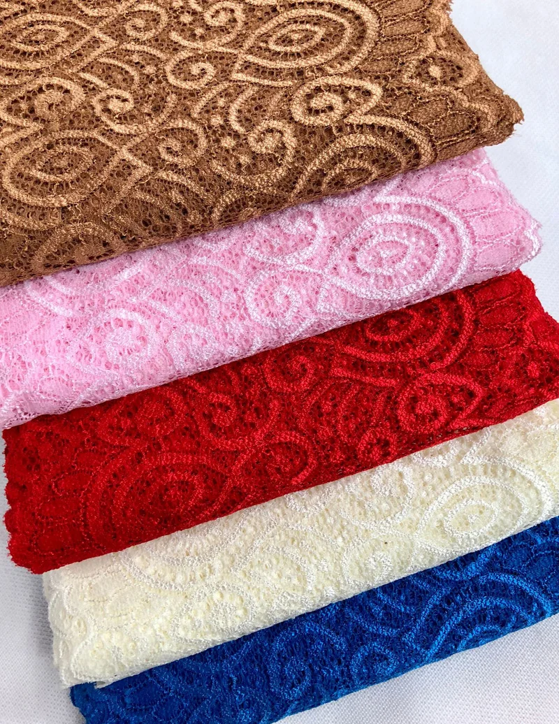 10 ярдов ширина цвета эластичная вышитая кружевная отделка Лента ткань для