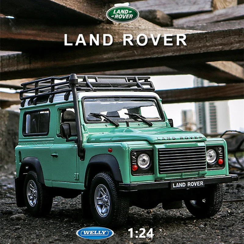 welly 1:24 Land Rover Defender car alloy car model simulation car decoration collection gift toy Die casting model boy toy 