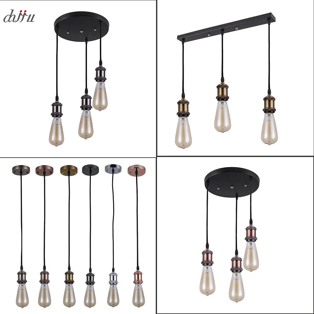 Винтажный подвесной светильник в скандинавском стиле лампа с 3 головками ретро