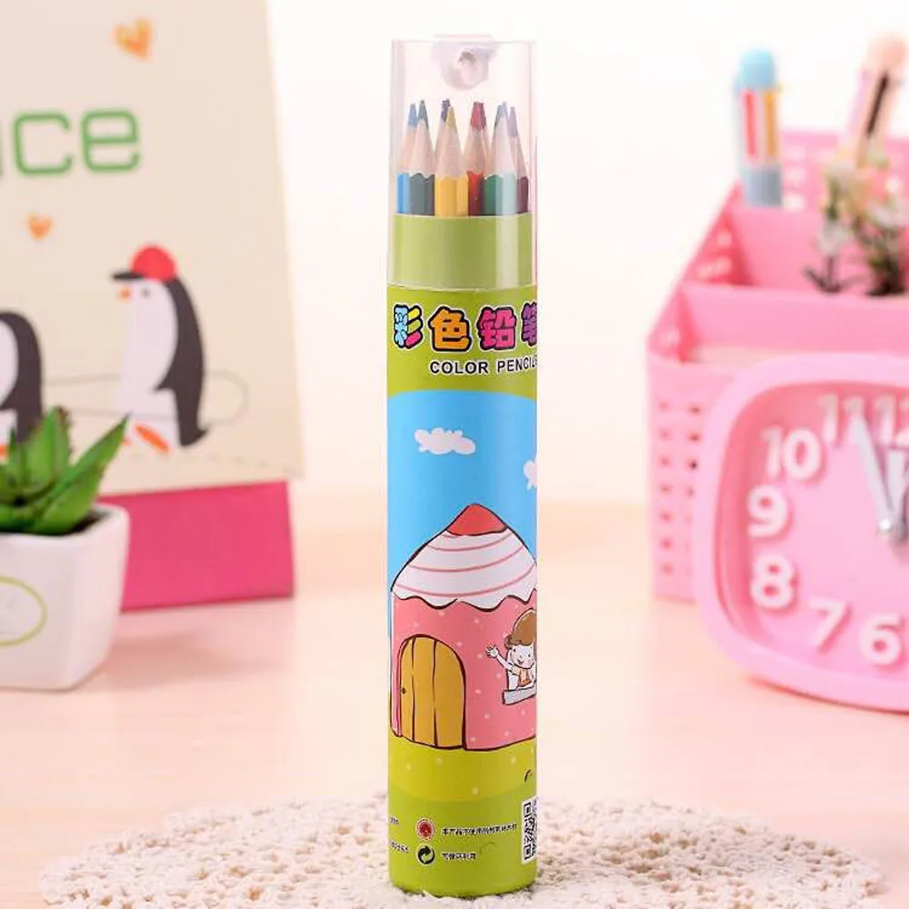 12 цветов ручка для рисования цветной свинцовый карандаш офисные канцелярские