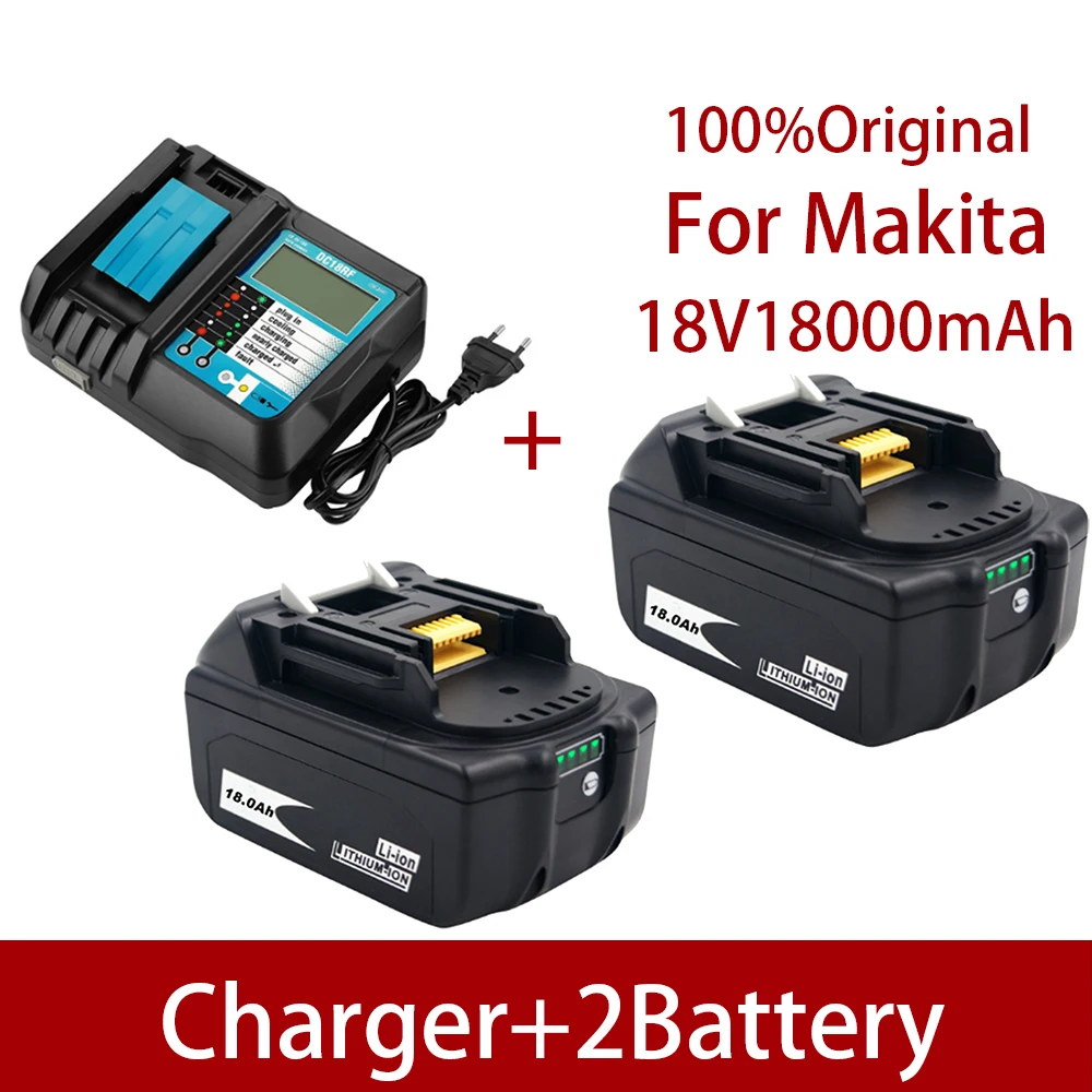 

BL1860 Rechargeable Battery 18 V 18000mAh Lithium ion for Makita 18v Battery BL1840 BL1850 BL1830 BL1860B LXT 400+charger