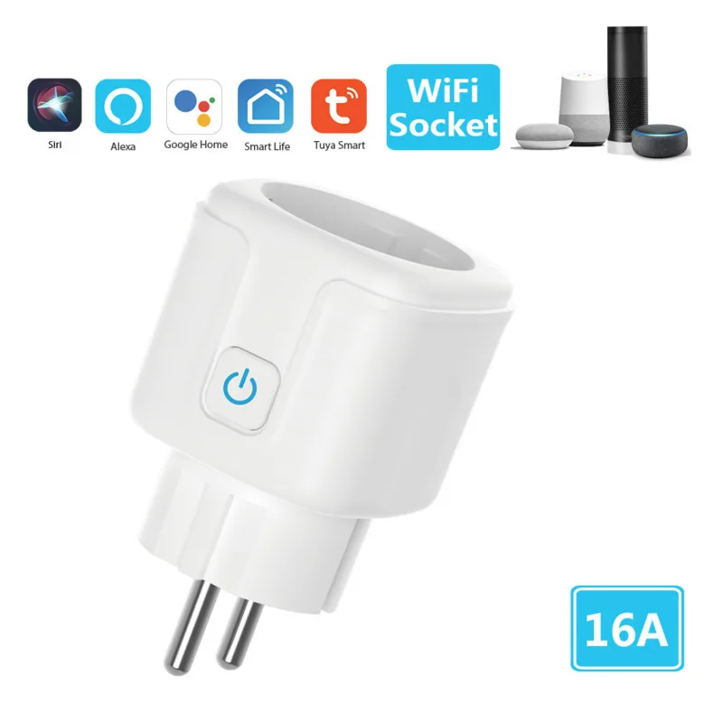 

Tuya APP Voice Control Mini Wifi Smart Socket Outlet Wireless Smart Home Swith Plug Work With Alexa Google Home No Hub Needed