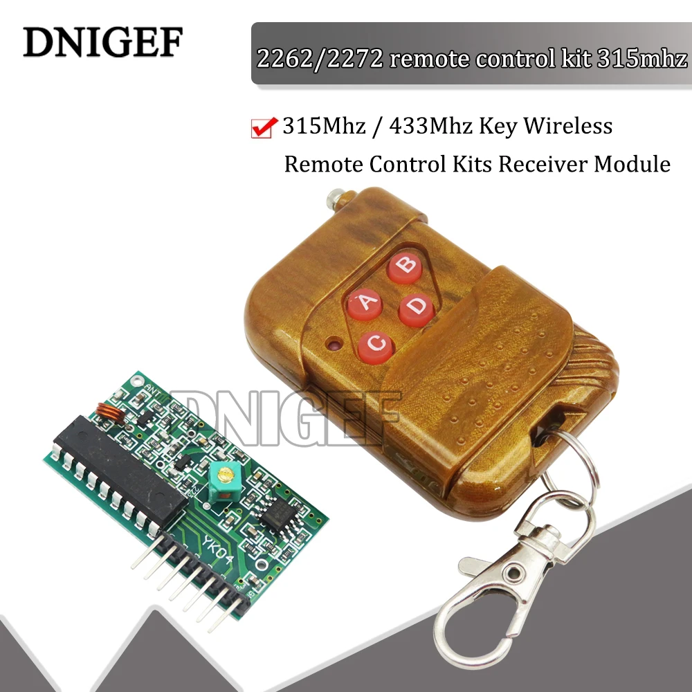 DNIGEF 1 комплект IC 2262/2272 4-канальный 315 МГц/433 МГц ключ беспроводной дистанционного