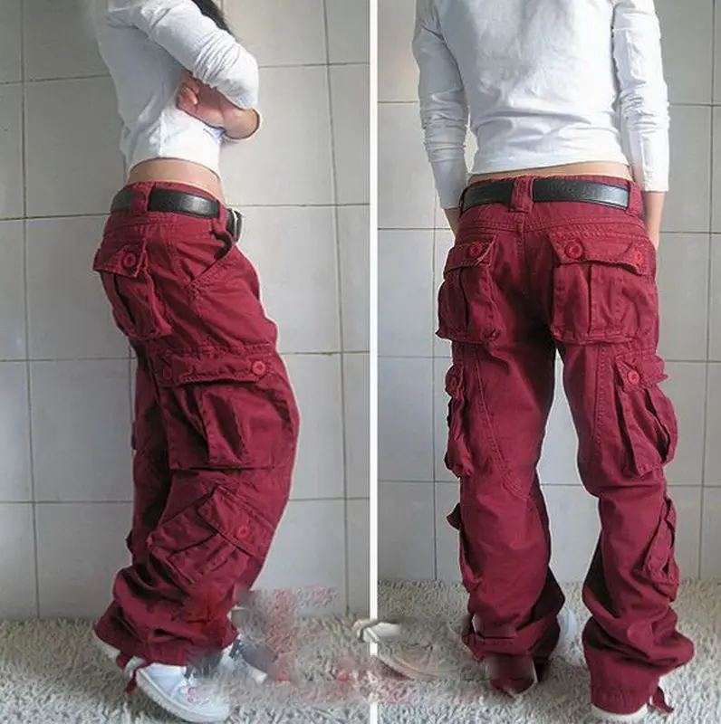 2021 New Cargo Cants Women  Hip Hop Loose Trousers Outdoor Multiple Pocket Baggy Leisure Female Cargo Pants