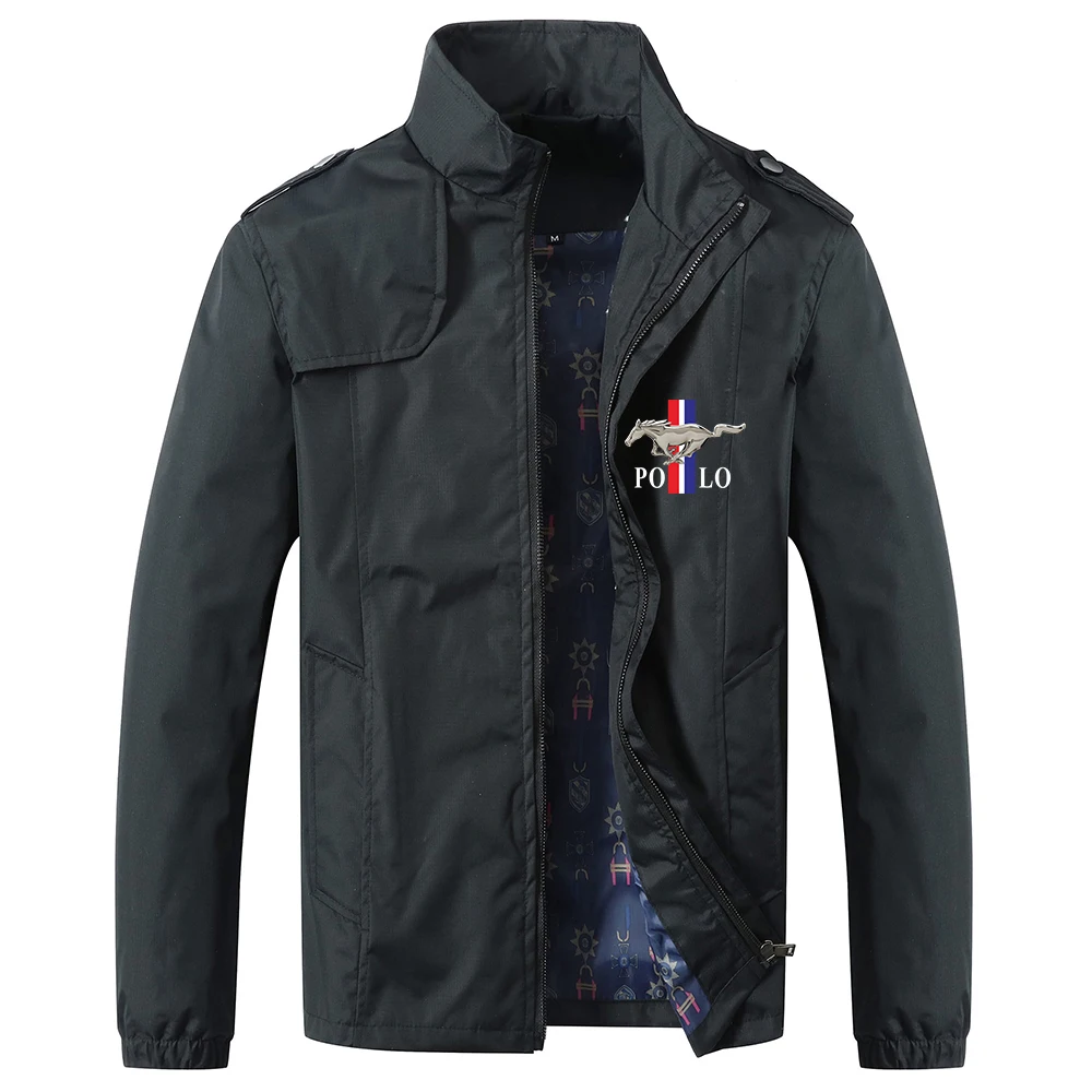 

Men's spring and autumn jacket, casual zipper and car brand , new in 2021