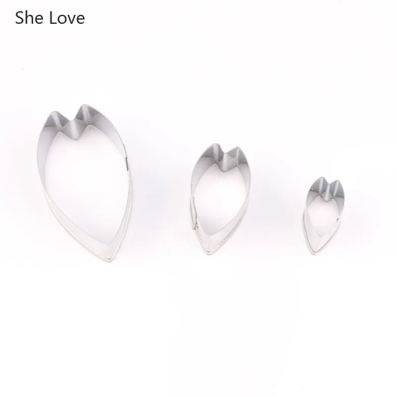 She Love, 3 шт./лот, вишневый цветок, нержавеющая сталь, полимерная глина, режущая скульптура, керамическое моделирование, гончарный резак, инструмент, товары для рукоделия