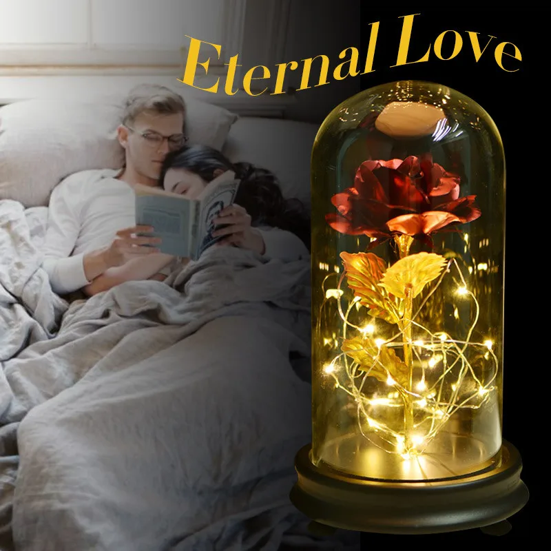 Вечная роза в стеклянном куполе красота и чудовище Роза декоративные цветы
