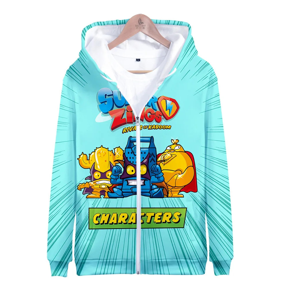 

Superzings peripheral 3D printing fashion casual loose adult zipper hoodies children's wear