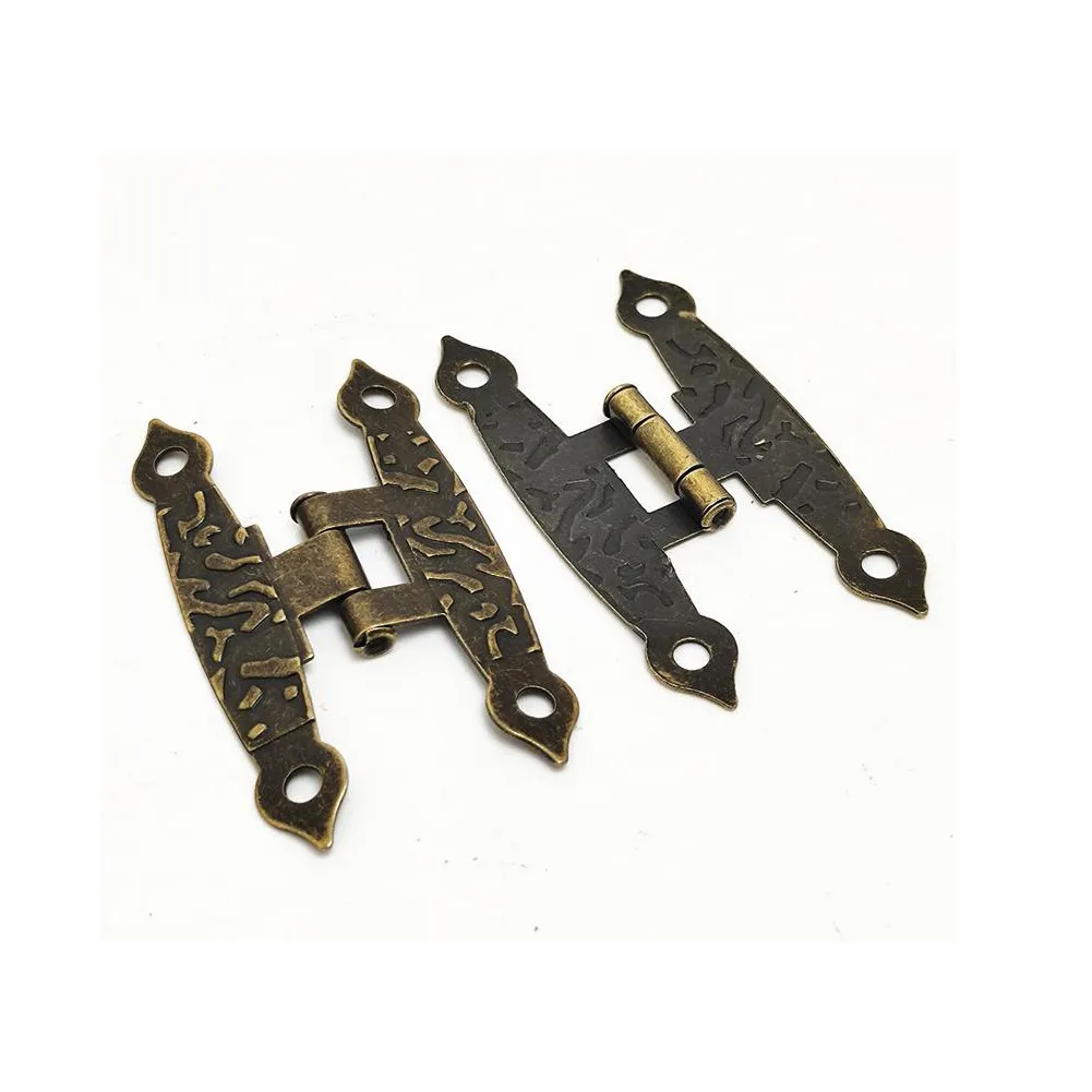 

8 Pcs Hinge+screws Wooden Box Hinge Antique Hinge H-type Hinge Iron Sheet Hinge 4-hole Flat Hinge Link Piece H-type Hinge