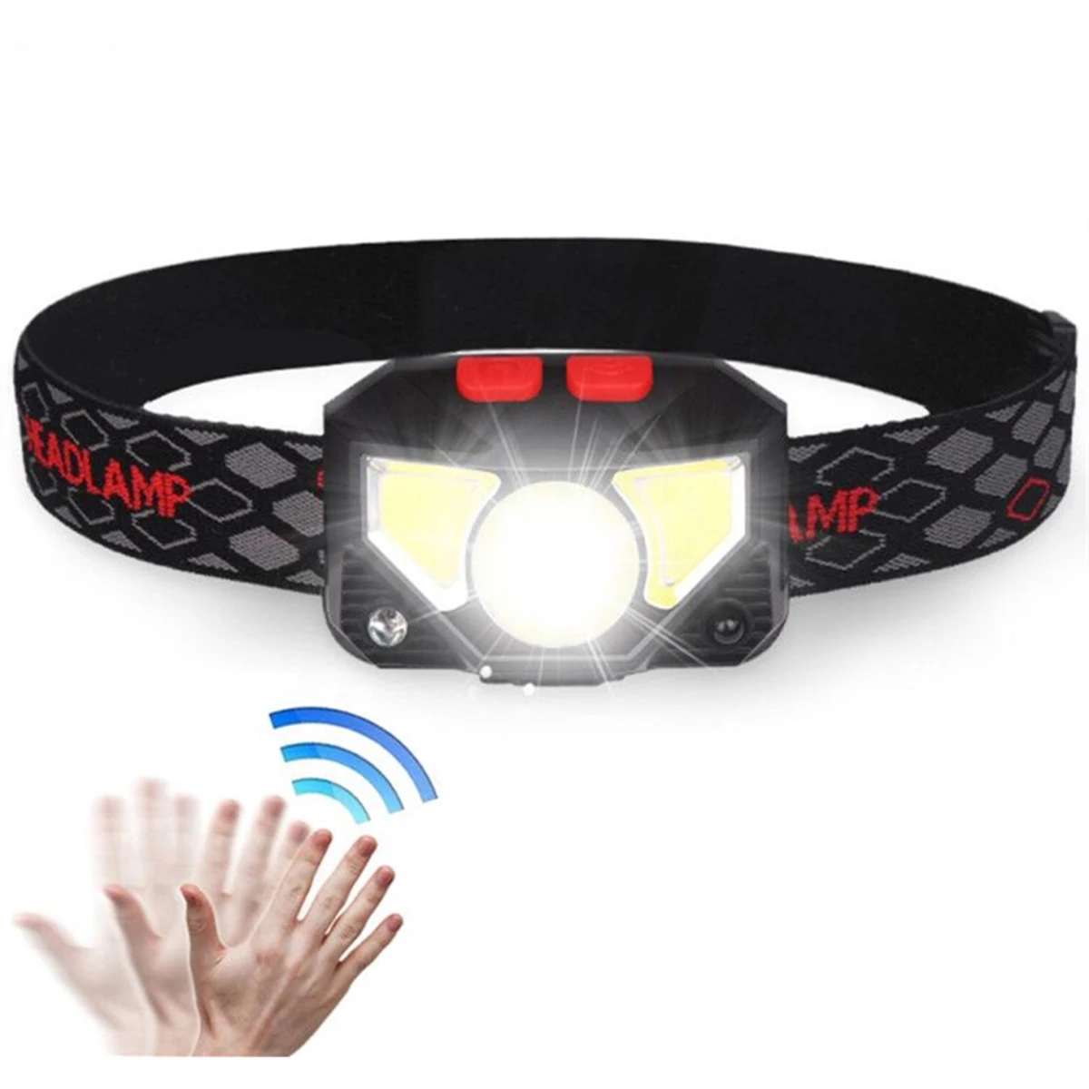 

Мощный перезаряжаемый светодиодный налобный фонарь, Головной фонарь с датчиком движения тела, ярсветильник светильник для кемпинга, лампа ...