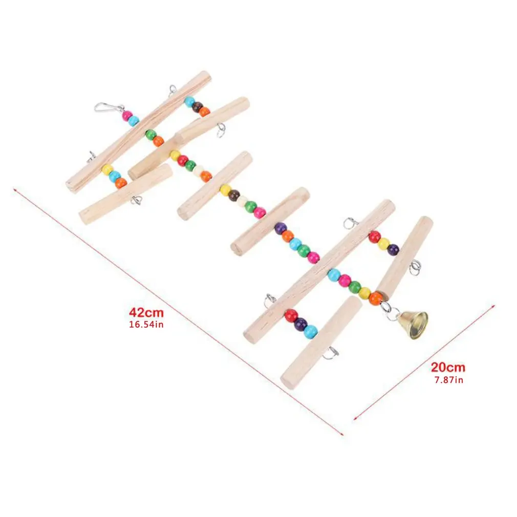 

Birds Pets Parrot Ladders Wooden Climbing Toy Hanging Colorful Balls Bird Climbing Net Parrot Hanging Rope Stand Bird Swing Toys
