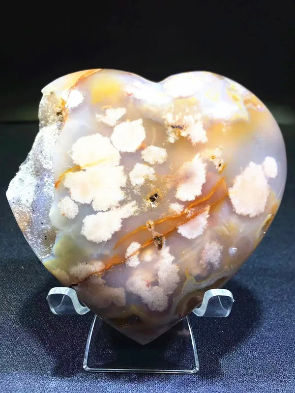 

Natural quartz crystal Madagascar cherry agate. Heart. Egg. Decoration. Home decoration. Chakra