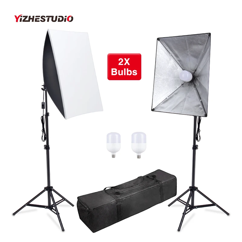 Yizhestudio 2 шт./компл. софтбокс для фотосъемки с 58 Вт держателем лампы м светильник