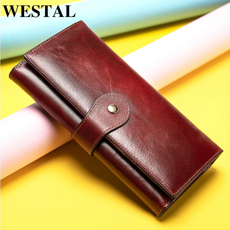 

Женский кошелек WESTAL из натуральной кожи, Дамский бумажник/клатч для мелочи из натуральной кожи, сумочка-клатч для девушек