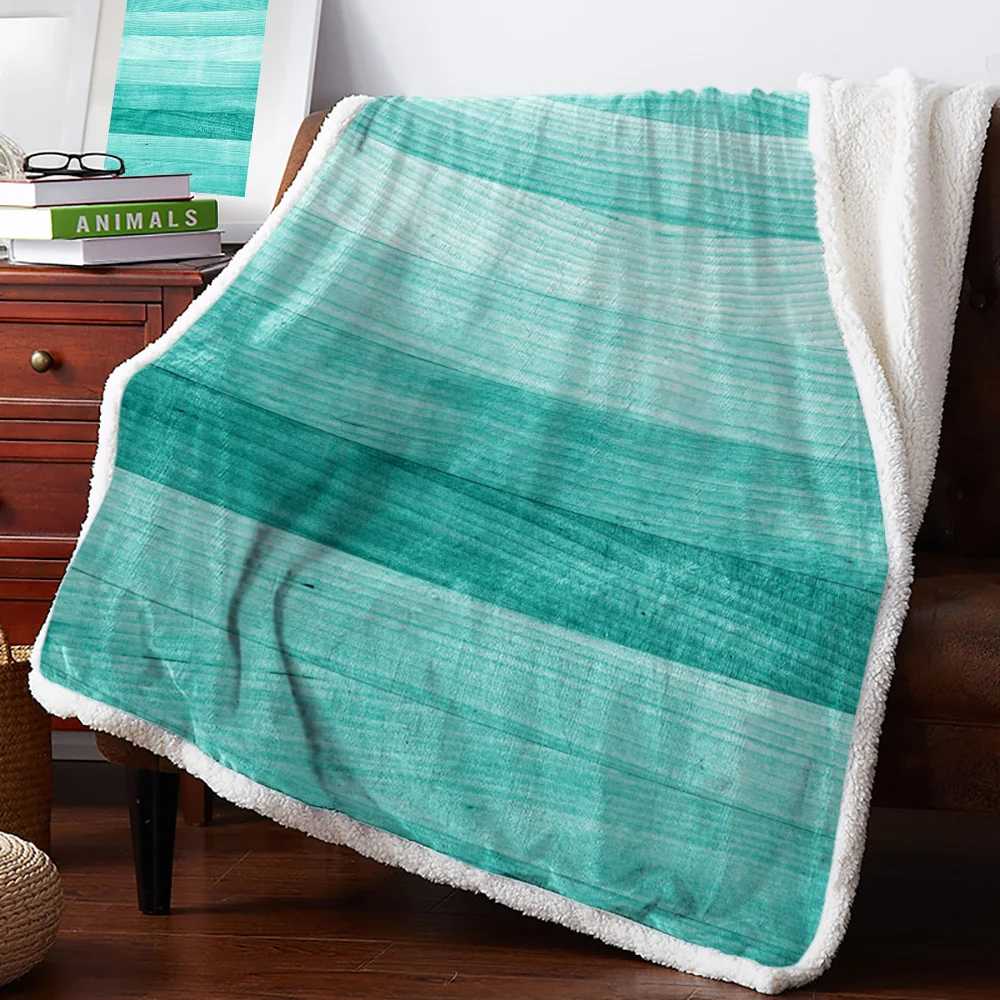 Бирюзовое деревянное покрывало флисовое персонализированное толстое | Дом и сад