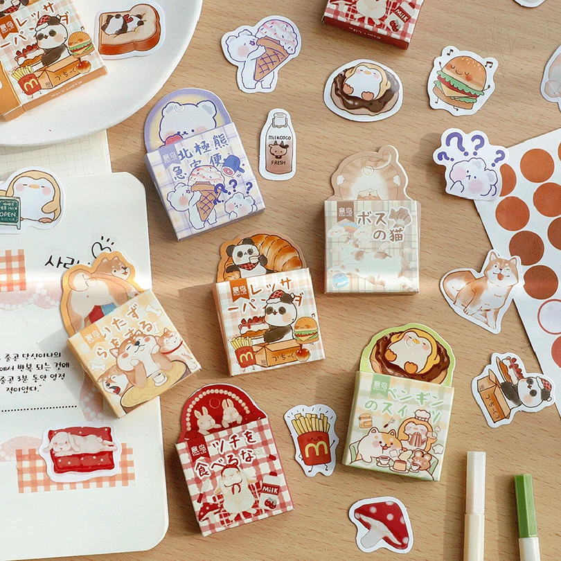 

45pcs Kawaii Vintage Stickers Decorative Pegatinas Scrapbooking Assorted Stickers Aesthetic Autocollant Cute Stickers For Kids