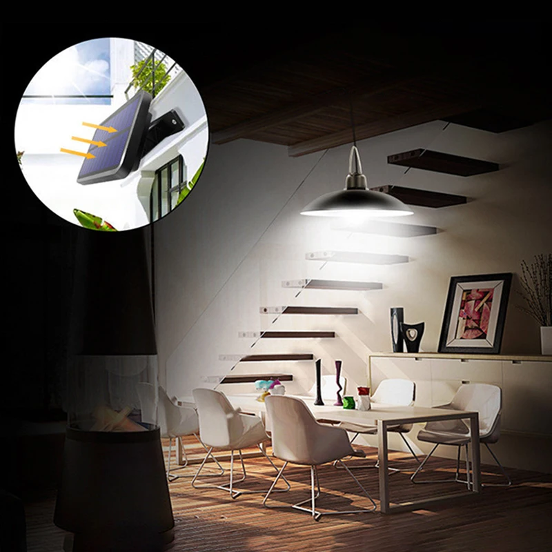 Подвесной светильник на солнечной батарее уличная и комнатная люстра 3 м