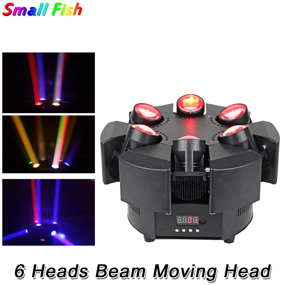 Светодиодный сценический прожектор профессиональный вращающийся DMX512 6 х10 Вт RGBW 4